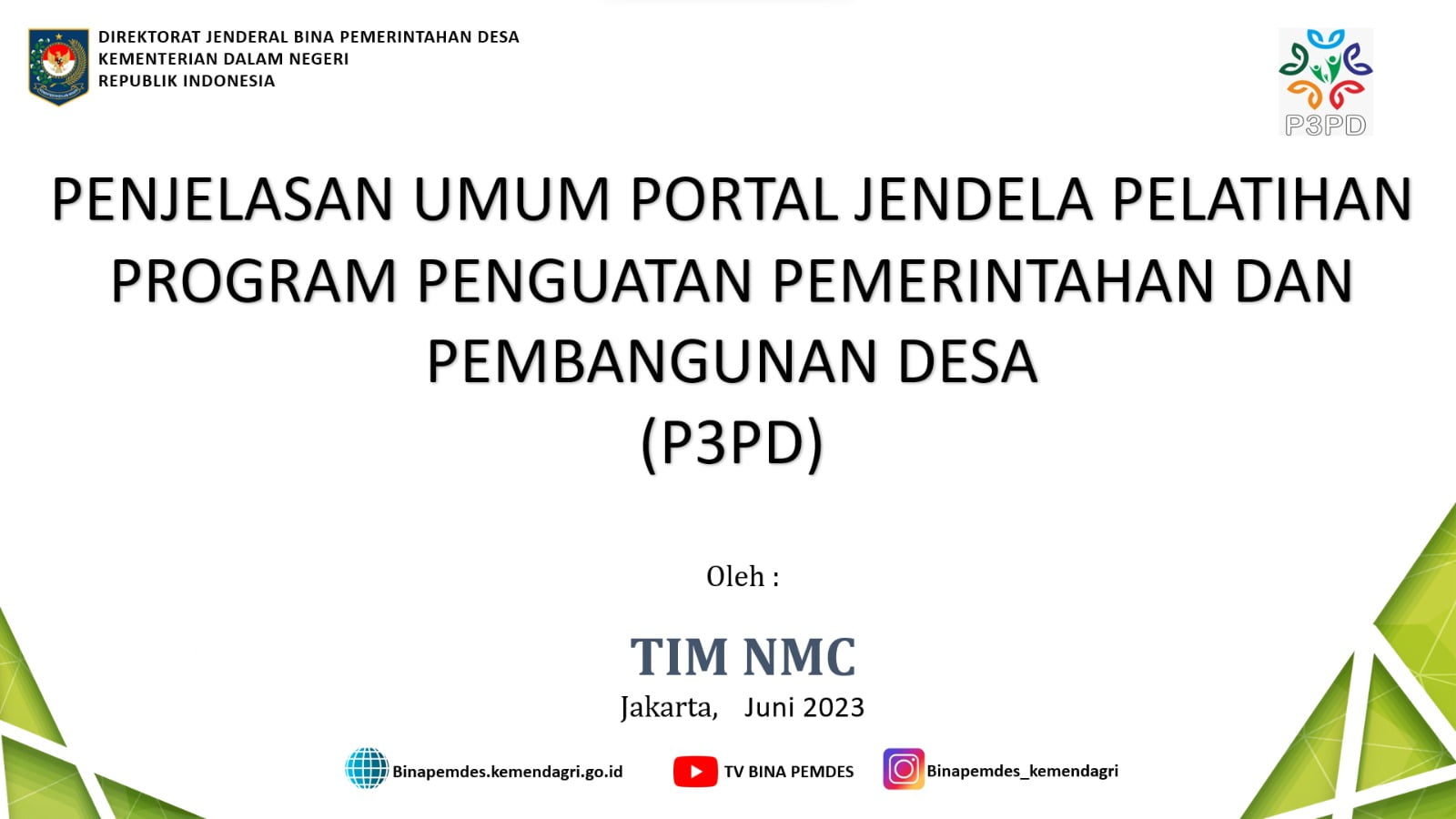 Paparan Portal Training P3PD