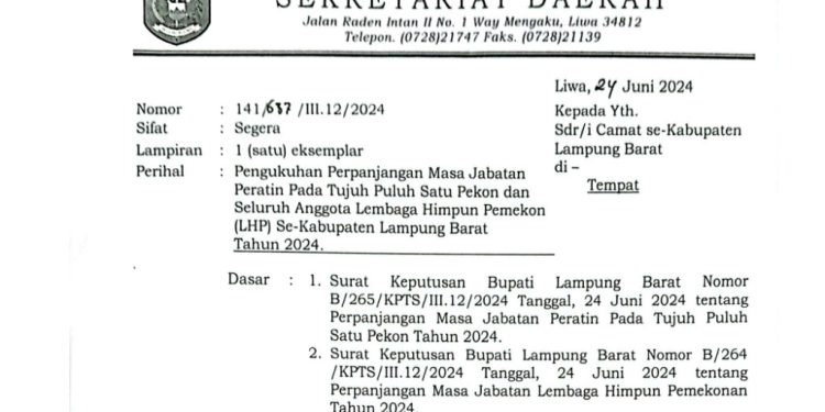 BESOK TAMBAHAN MASA JABATAN PERATIN DAN LHP SE-LAMBAR DIKUKUHKAN