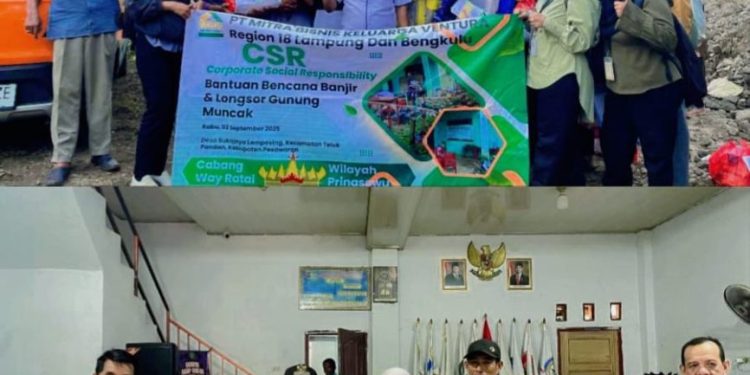 PT Mitra Bisnis Keluarga Ventura Salurkan CSR untuk Korban Banjir dan Longsor di Desa Sukajaya Lempasing