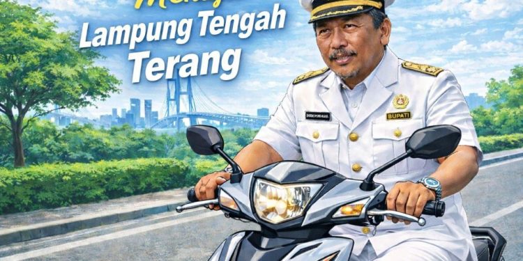 Plt Bupati Lampung Tengah Naik Supra X, Publik Soroti Gaya Hidup Merakyat
