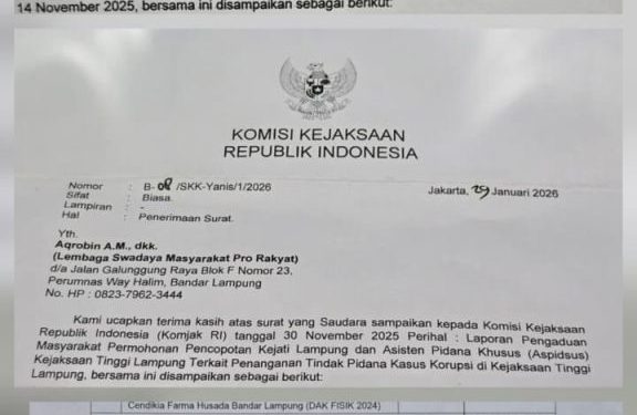 Integritas Penegakan Hukum Dipertanyakan, LSM PRO RAKYAT Tagih Kinerja Kejati Lampung