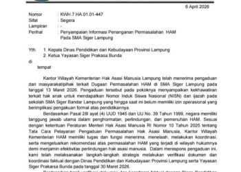 Kemenham Lampung Desak Penyelesaian Status SMA Siger Secara Legal